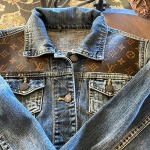 Designer inspired hand crafted denim jacket.